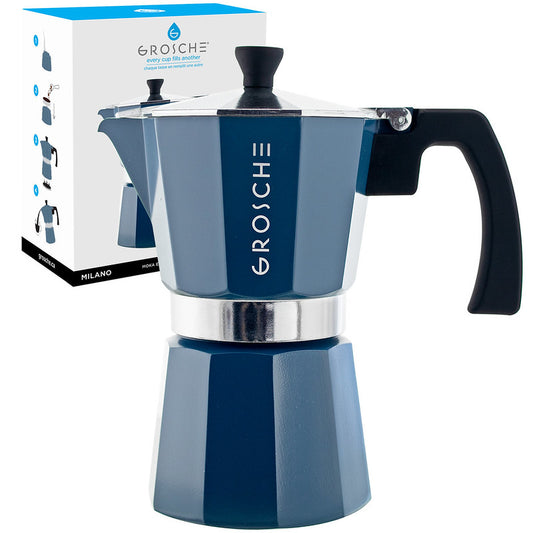 Cafetière italienne 6 tasses GROSCHE Milano Moka bleue / Café Guzo