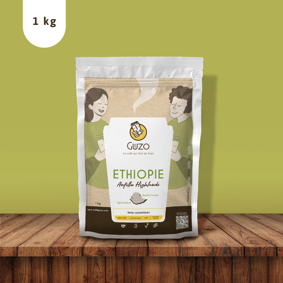 Sachet café d'Ethiopie, Anfilloo Highlands 1kg